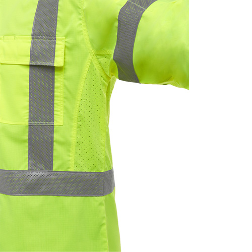 Chemise de travail &agrave; manches longues et X au dos Bisley avec X-Airflow, Poly-coton, Petit, Jaune lime haute visibilit&eacute; Cintas