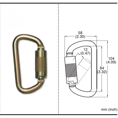CP-03015-2 Mousqueton zingu&eacute; avec ouverte de portique de 3/4", Acier Cintas
