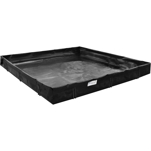 Berme de confinement des d&eacute;versements, Capacit&eacute; 2244 gal. US, 30' la x 10' lo x 1" h, Support en L Cintas
