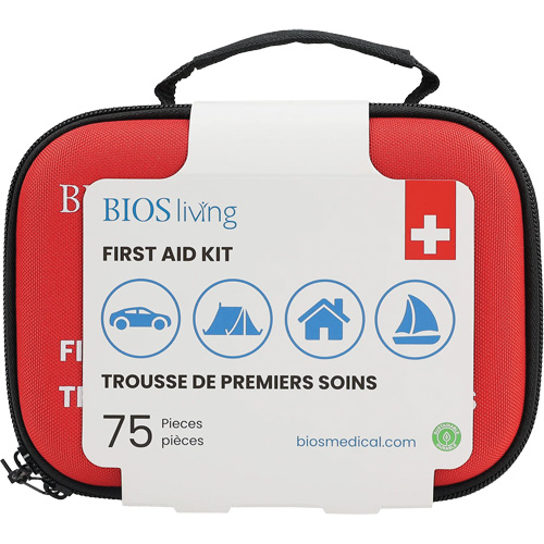 Trousse de premiers soins pour la maison et le voyage de 75 morceaux, Sac en nylon Cintas