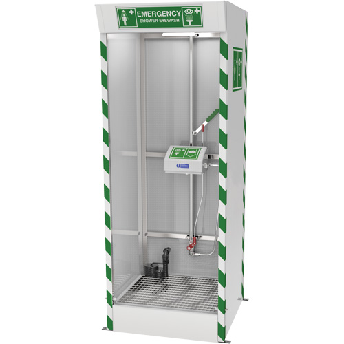 Cabine de douche d'urgence et douche oculaire/faciale couverte avec pompe de puisard Cintas