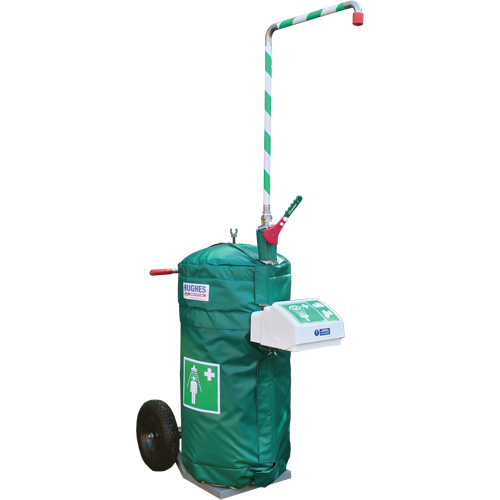 Insulated Mobile Self-Contained Emergency Safety Shower with Eye and Face Wash, 30 gal. Capacity, Meets None Cintas