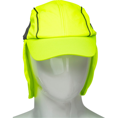 Chapeaux de refroidissement avec voiles pour le cou, Lime haute visibilit&eacute; Cintas