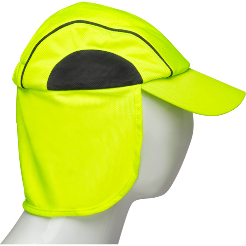 Chapeaux de refroidissement avec voiles pour le cou, Lime haute visibilit&eacute; Cintas