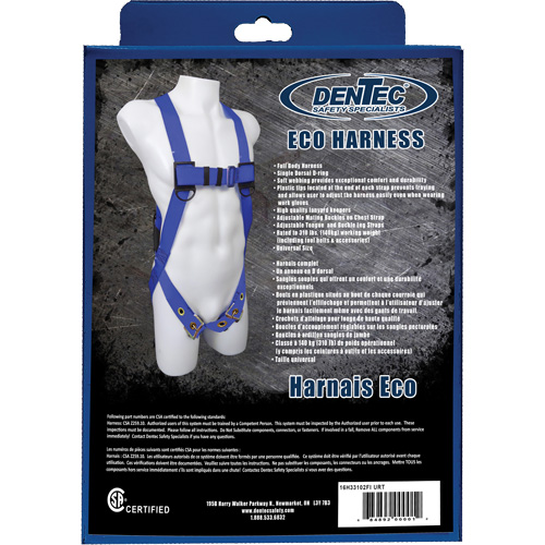 ECO Safety Harness in Retail Box, CSA Certified, Class A, 352 lbs. Cap. Cintas