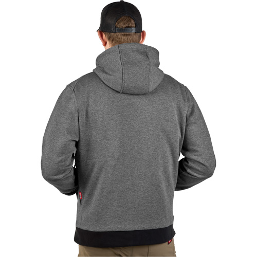 Chandail &agrave; capuchon chauffant M12 avec pile, Hommes, Grand, Gris, Poly-coton Cintas