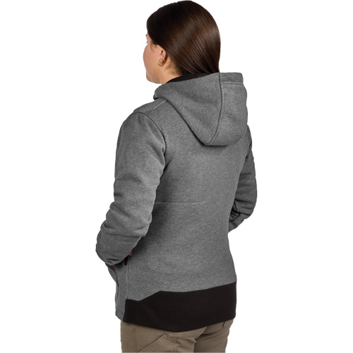 Chandail &agrave; capuchon chauffant M12 avec pile, Femmes, Moyen, Gris, Poly-coton Cintas