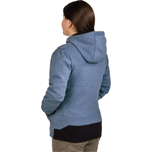 Chandail &agrave; capuchon chauffant M12 avec pile, Femmes, T-Grand, Bleu, Poly-coton Cintas