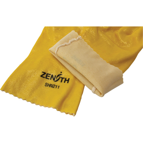 Gants &agrave; fini rugueux et r&eacute;sistants aux produits chimiques, Taille 9, 12" lo, PVC, Doublure en Interlock, 47-mil Cintas