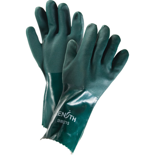Gants verts &agrave; double enduit, 14" lo, PVC, Doublure en Jersey de coton, 70 mils Cintas