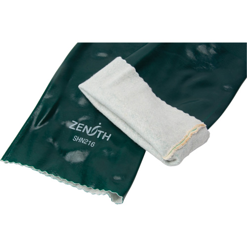 Double Dipped Green Gloves, 18" L, PVC, Cotton Jersey Inner Lining, 70-mil Cintas