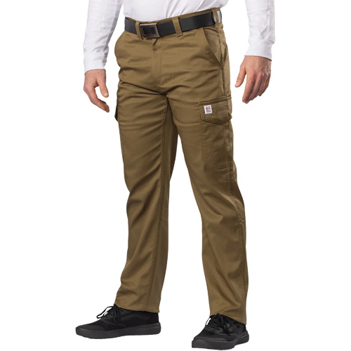 Big Flex Cargo Pants, Poly-Cotton/Spandex, Military Olive Green, Size 46, 30 Inseam Cintas