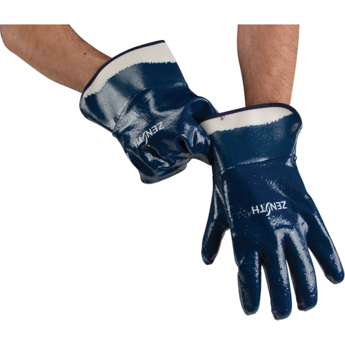 Gants &agrave; poignet de s&eacute;curit&eacute; de poids lourd, 10/T-Grand, R&ecirc;vetement Nitrile, Enveloppe en Coton Cintas