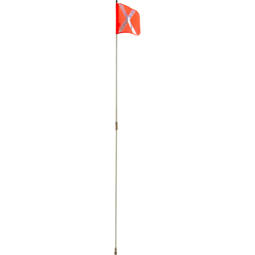 Heavy-Duty Safety Whip, Threaded Mount, 8' High, Orange with Reflective X Cintas