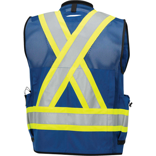 6681 Veste d'arpenteur antimicrobienne haute visibilit&eacute; avec dos en maille, Bleu royal, Petit, Polyester Cintas