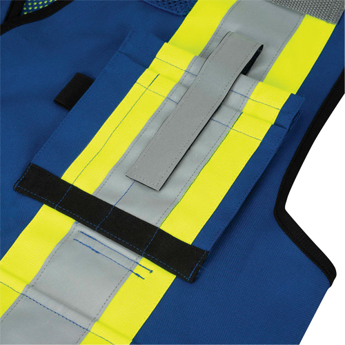 6681 Veste d'arpenteur antimicrobienne haute visibilit&eacute; avec dos en maille, Bleu royal, Petit, Polyester Cintas