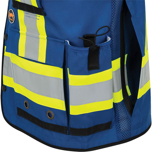 6681 Veste d'arpenteur antimicrobienne haute visibilit&eacute; avec dos en maille, Bleu royal, Petit, Polyester Cintas