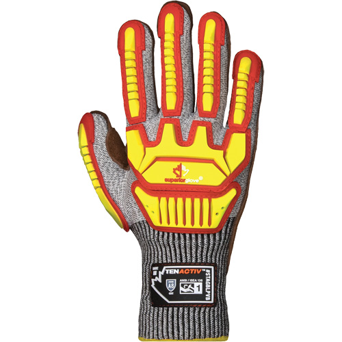 Gants antichocs TenActiv STAGBLPVB, Moyen, Paume en Cuir de vache, Poignet Poignet en tricot Cintas