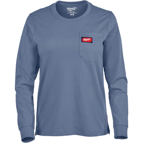 T-shirt &agrave; manches longues avec poches GRIDIRON, Femmes, T-petit, Bleu Cintas