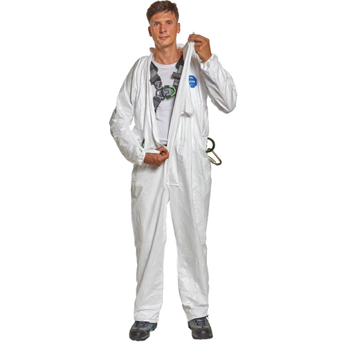 Harness-Compatible Disposable Coverall, Small, White, Tyvek&reg; 500 Cintas
