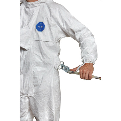 Harness-Compatible Disposable Coverall, Small, White, Tyvek&reg; 500 Cintas