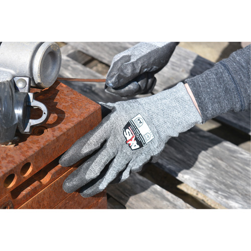 Gants de travail r&eacute;sistants &agrave; la coupe, compatibles avec &eacute;crans tactiles RWG566 AXIS, Taille T-petit, Calibre 18, Rev&ecirc;tement Polyur&eacute;thane, Enveloppe en Acier inoxydable/PEHP, ASTM ANSI niveau A5/EN 388 niveau E Cintas