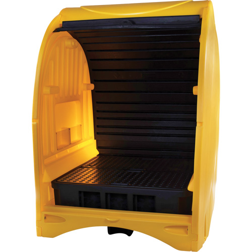 4-Drum Hard Cover Spill Pallet, 68.11" L x 61.61" W x 83.07" H, 1433 lbs. Load Capacity Cintas
