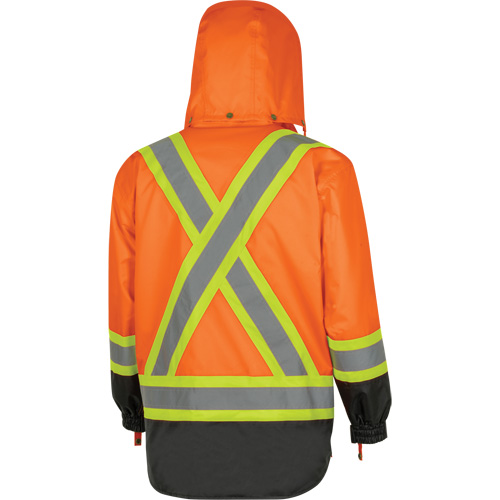 Parka de s&eacute;curit&eacute; d'hiver imperm&eacute;able 7-en-1 5056 Pioneer Yukon, Polyester, Noir/Orange haute visibilit&eacute;, T-petit Cintas