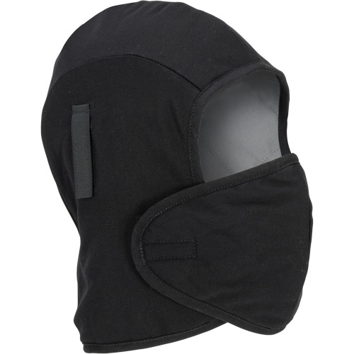Pioneer 766A Flame-Resistant Quilted Hard Hat Liner with Detachable Mouthpiece, Black/Grey, Cotton/FR-Tech&reg;/Modacrylic/Nylon Cintas