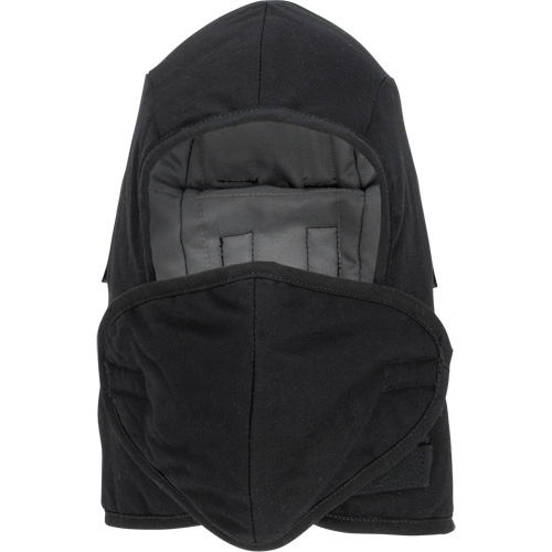 Pioneer 766A Flame-Resistant Quilted Hard Hat Liner with Detachable Mouthpiece, Black/Grey, Cotton/FR-Tech&reg;/Modacrylic/Nylon Cintas