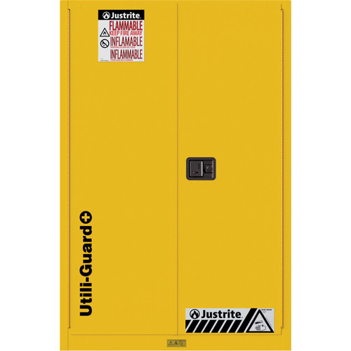 Utili-Guard+ Flammable Safety Cabinet, 90 Gal., 2 Door, 43" W x 65" H x 37" D Cintas