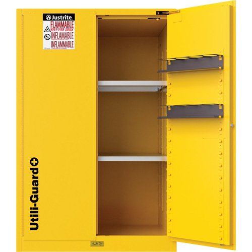 Utili-Guard+ Flammable Safety Cabinet, 90 Gal., 2 Door, 43" W x 65" H x 37" D Cintas