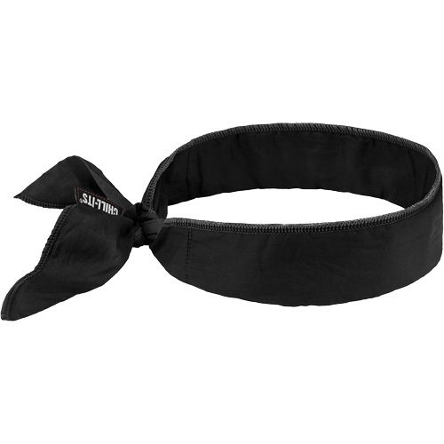 Bandeau de refroidissement Chill-Its 6702 avec polym&egrave;res int&eacute;gr&eacute;s et fermeture &agrave; nouer, Noir Cintas