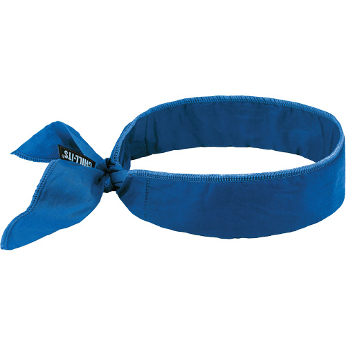 Chill-Its 6702 Cooling Headband with Embedded Polymers & Tie Closure, Blue Cintas
