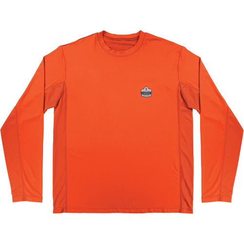 Chill-Its 6689 Cooling Long Sleeve Sun Shirt with UV Protection, Orange, Small Cintas