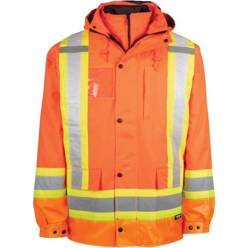Manteau haute visibilit&eacute; 7-en-1, Polyester, Orange haute visibilit&eacute;, 5T-Grand Cintas