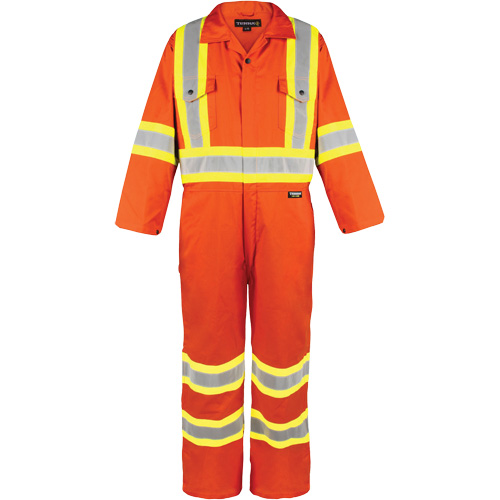 High-Visibility Unlined Coveralls, Medium, High Visibility Orange Cintas