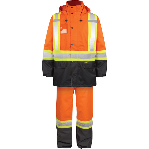 High-Visibility 150-Deniers Rain Suit, Polyester, X-Large, High Visibility Orange Cintas