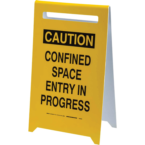 Panneau de sol “Caution Confined Space Entry In Progress”, Anglais Cintas