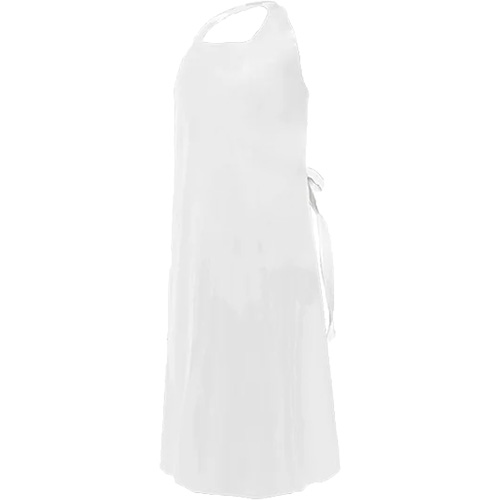 CoverMe Apron with Die-Cut Neck, Polyurethane, 45" L x 35" W, White Cintas