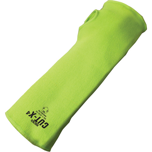 Manchette r&eacute;sistante &agrave; la coupe avec ouverture pour le pouce Cut-X, Fibre de verre/Poly&eacute;thyl&egrave;ne, 10", ASTM ANSI niveau A4, Lime haute visibilit&eacute; Cintas