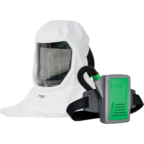 Respirateur T-Link avec casquette, tube de respiration, montage &agrave; la ceinture & APR motoris&eacute; PX5, Cagoule ample & visi&egrave;re, Pile Lithium-ion Cintas