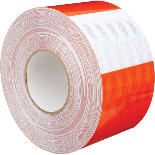 High Intensity Grade Flexible Work Zone Sheeting 382VHIP, 5" W x 150' L, Orange and White Cintas