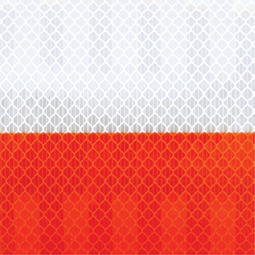 High Intensity Grade Flexible Work Zone Sheeting 382VHIP, 5" W x 150' L, Orange and White Cintas