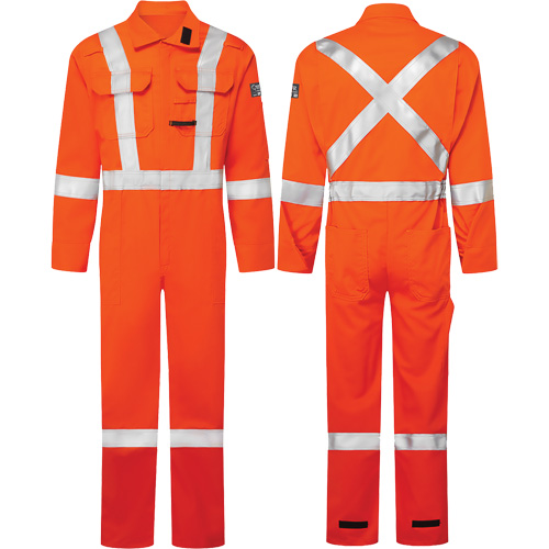 Avenger 7 oz. Coveralls, Size 46, High-Visibility Orange Cintas