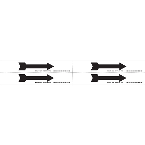 Marqueur de tuyau  Arrow, Autocollant, 1-1/8" h x 7" la, Noir sur blanc Cintas
