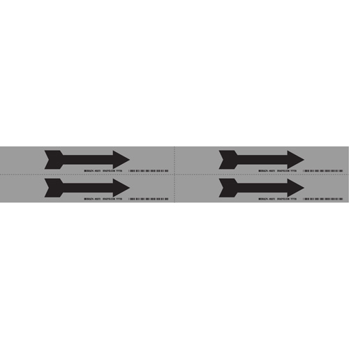 Arrow Pipe Marker, Self-Adhesive, 1-1/8" H x 7" W, Black on Aluminum Cintas