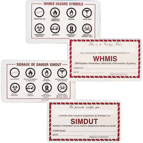 Cartes de portefeuille SIMDUT Cintas