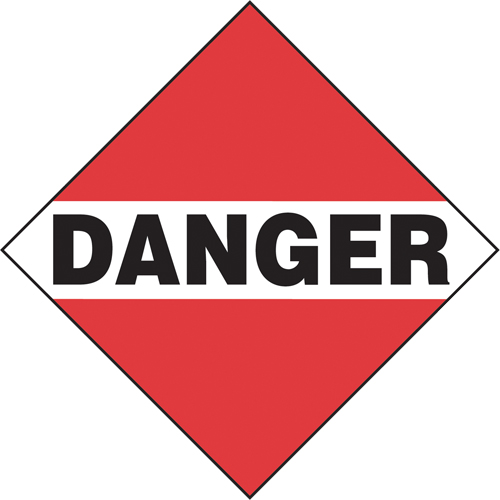 Plaque-&eacute;tiquette TMD danger chargement commun, Vinyle adh&eacute;sif Cintas