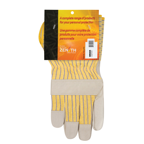 Standard-Duty Dry-Palm Fitters Gloves, Large, Grain Cowhide Palm, Cotton Inner Lining Cintas